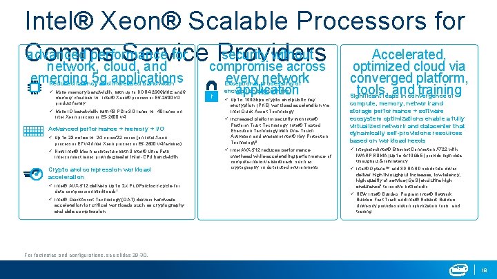 Intel® Xeon® Scalable Processors for advanced performance for security without Accelerated, Comms Service Providers