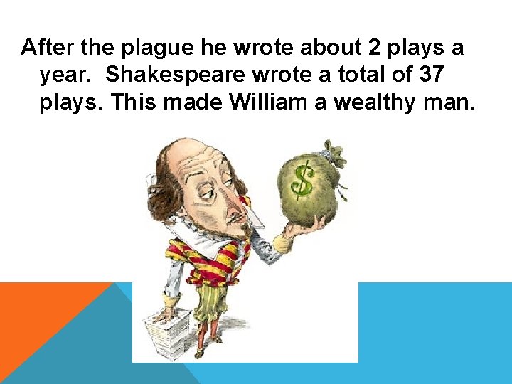 After the plague he wrote about 2 plays a year. Shakespeare wrote a total