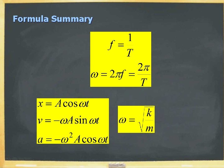 Formula Summary 