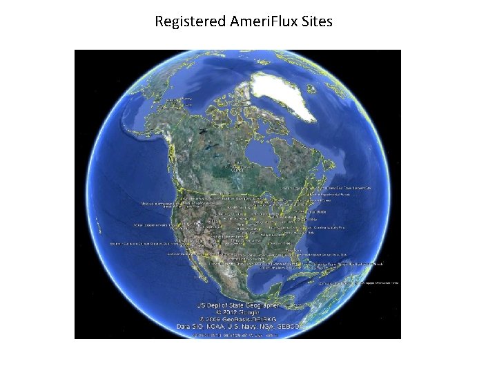 Registered Ameri. Flux Sites 