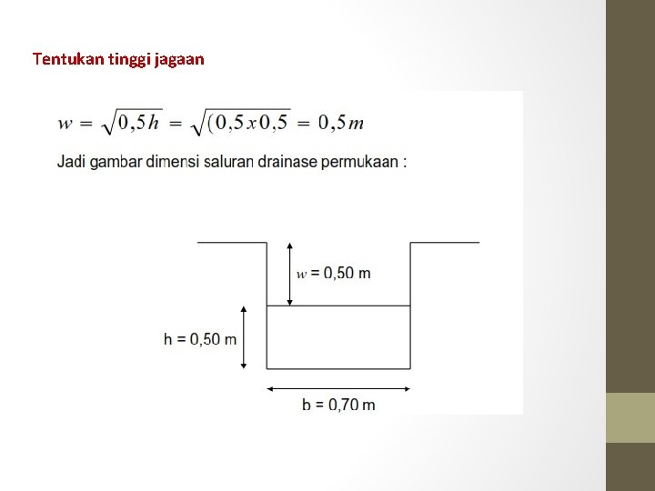 Tentukan tinggi jagaan 