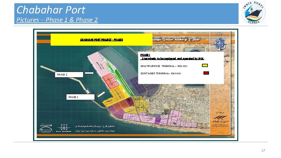 Chabahar Port Pictures – Phase 1 & Phase 2 CHABAHAR PORT PROJECT - PHASES