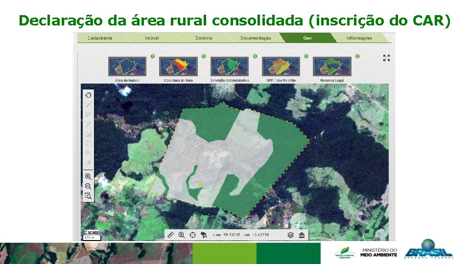 Declaração da área rural consolidada (inscrição do CAR) 