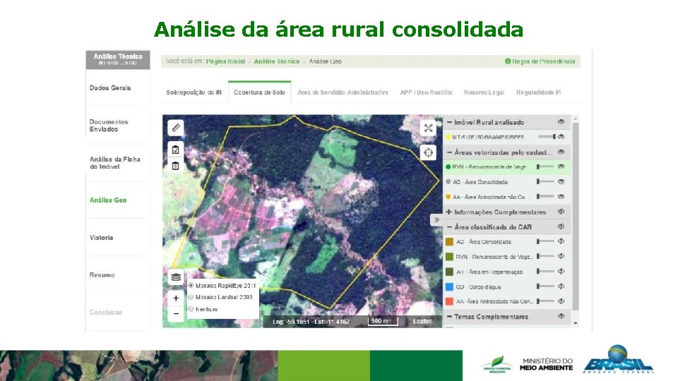 Análise da área rural consolidada 