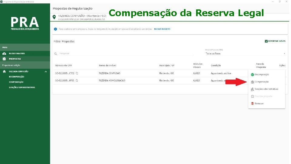 Compensação da Reserva Legal 