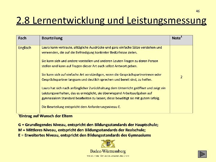 46 2. 8 Lernentwicklung und Leistungsmessung 