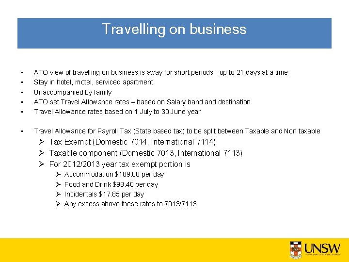 Travelling on business • • • ATO view of travelling on business is away