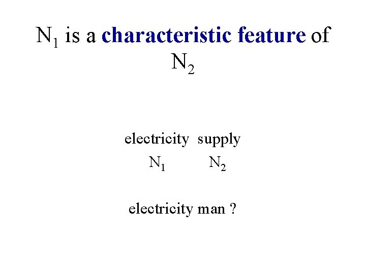 N 1 is a characteristic feature of N 2 electricity supply N 1 N
