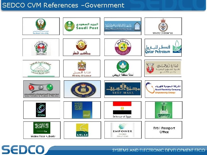 SEDCO CVM References –Government 