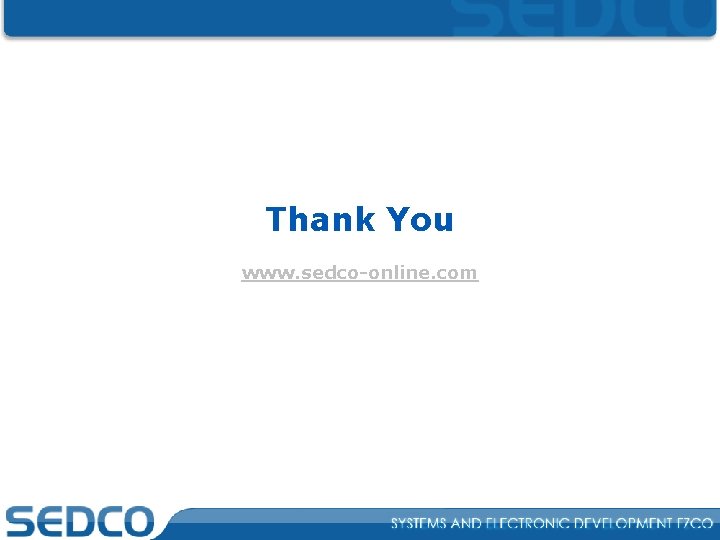 Thank You www. sedco-online. com 