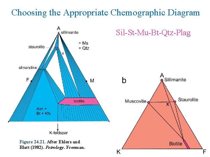 Choosing the Appropriate Chemographic Diagram Sil-St-Mu-Bt-Qtz-Plag Figure 24. 21. After Ehlers and Blatt (1982).
