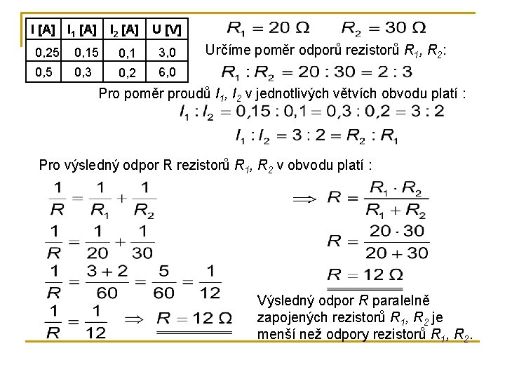 I [A] I 1 [A] I 2 [A] U [V] 0, 25 0, 1