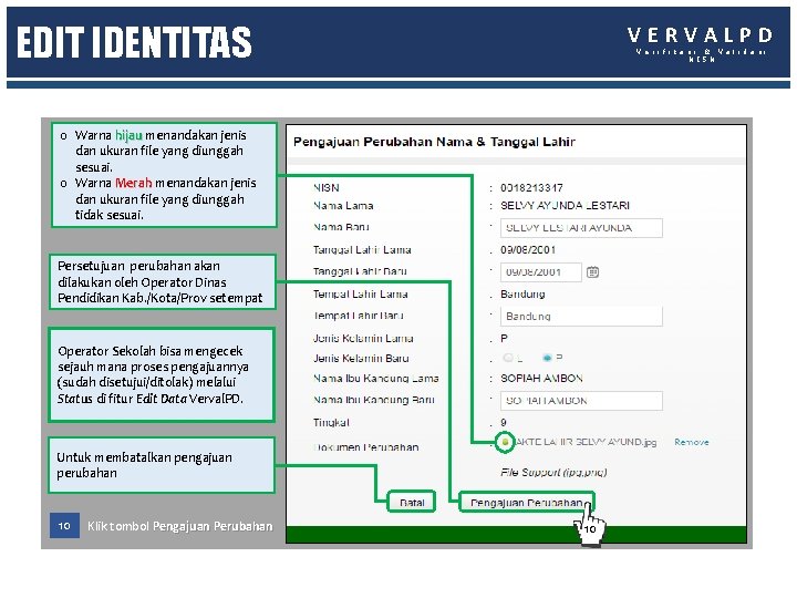 EDIT IDENTITAS VERVALPD V e r i f i k a s i &