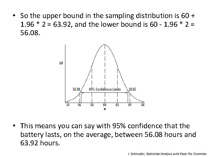 • So the upper bound in the sampling distribution is 60 + 1. • So the upper bound in the sampling distribution is 60 + 1.