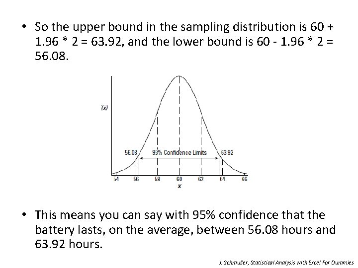  • So the upper bound in the sampling distribution is 60 + 1.