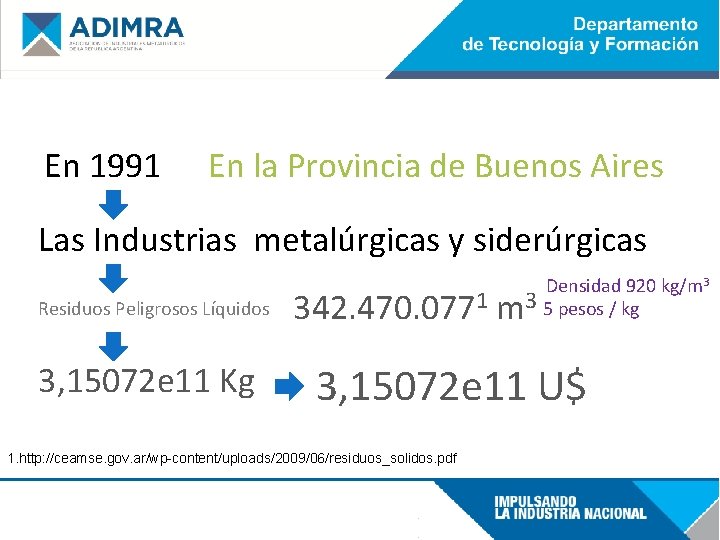 En 1991 342. 470. 077 m 3 de re En 1991 En la Provincia