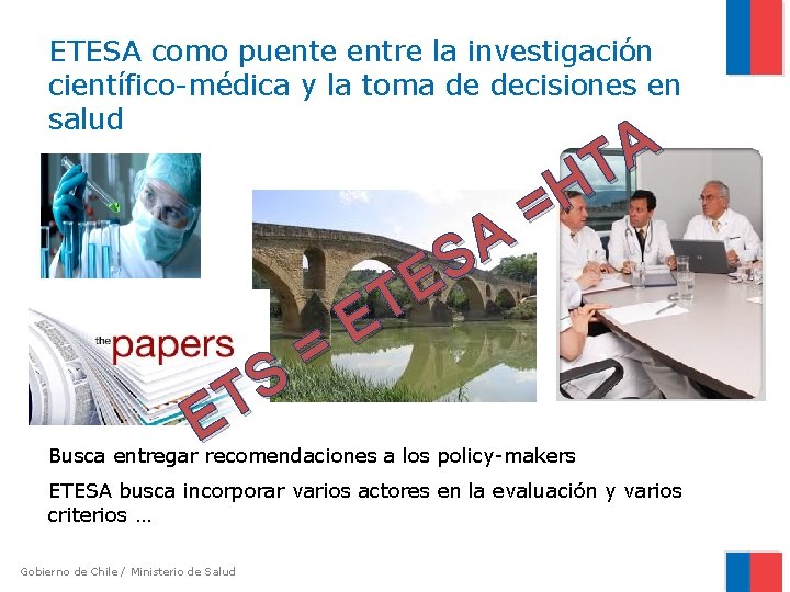 ETESA como puente entre la investigación científico-médica y la toma de decisiones en salud