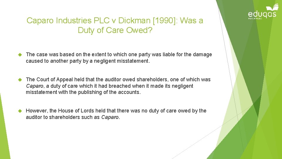 Caparo Industries PLC v Dickman [1990]: Was a Duty of Care Owed? The case