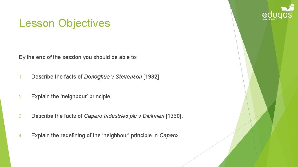 Lesson Objectives By the end of the session you should be able to: 1.