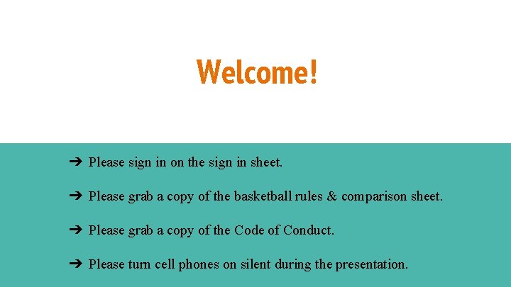 Welcome! ➔ Please sign in on the sign in sheet. ➔ Please grab a Welcome! ➔ Please sign in on the sign in sheet. ➔ Please grab a