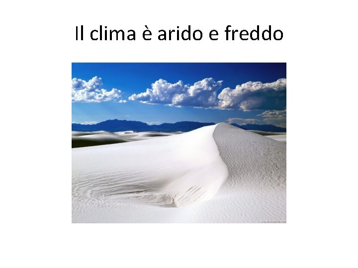 Il clima è arido e freddo 