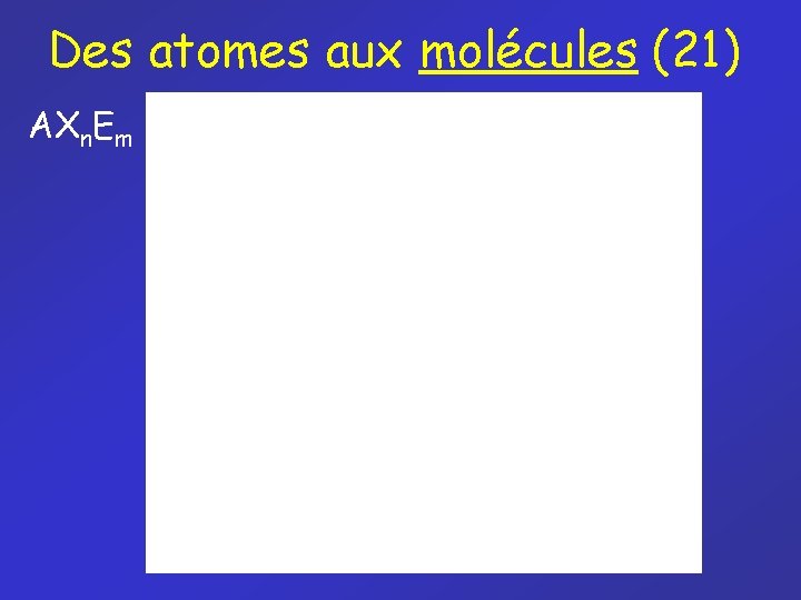 Des atomes aux molécules (21) AXn. Em 