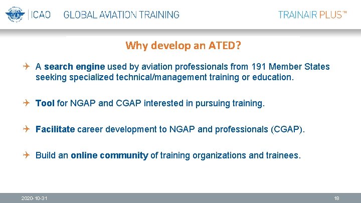 Why develop an ATED? Q A search engine used by aviation professionals from 191