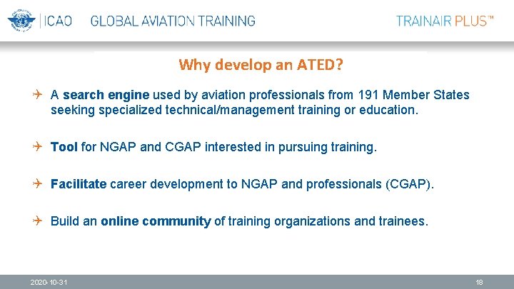 Why develop an ATED? Q A search engine used by aviation professionals from 191