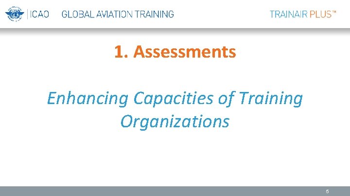 1. Assessments Enhancing Capacities of Training Organizations 5 