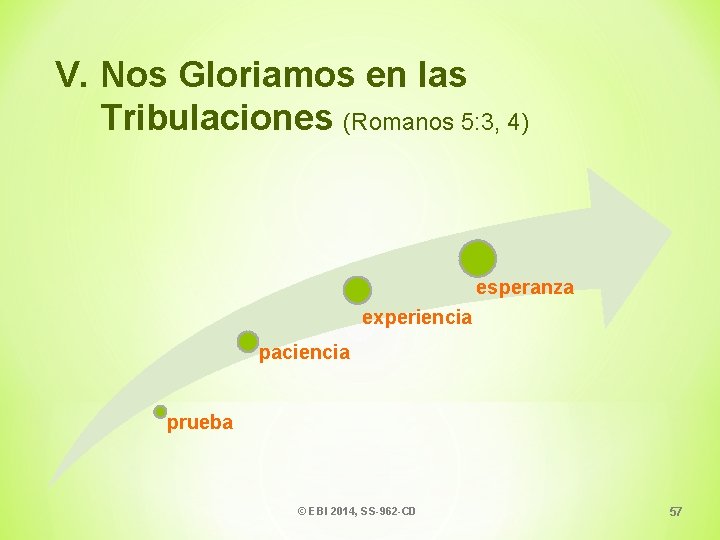 V. Nos Gloriamos en las Tribulaciones (Romanos 5: 3, 4) esperanza experiencia paciencia prueba