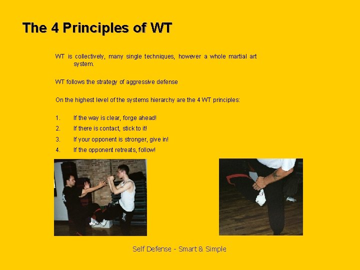 The 4 Principles of WT WT is collectively, many single techniques, however a whole