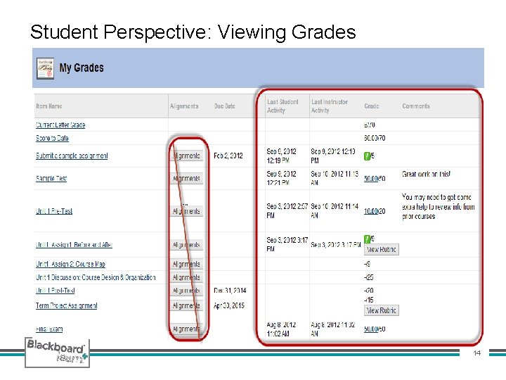 Student Perspective: Viewing Grades 14 