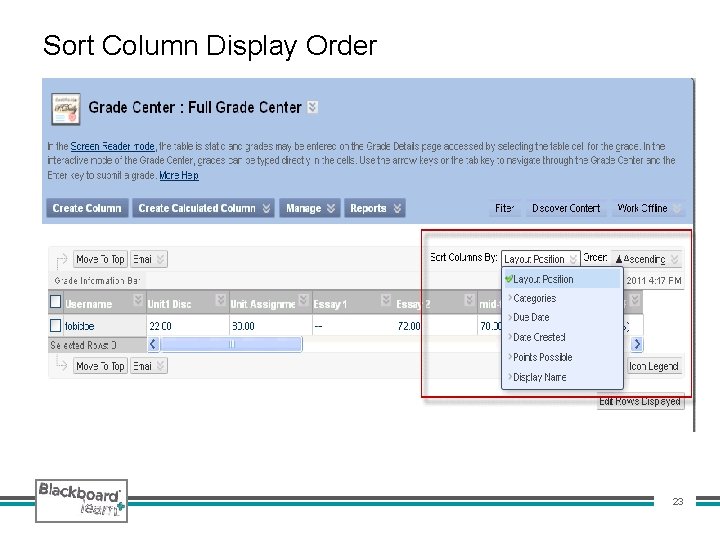 Sort Column Display Order 23 
