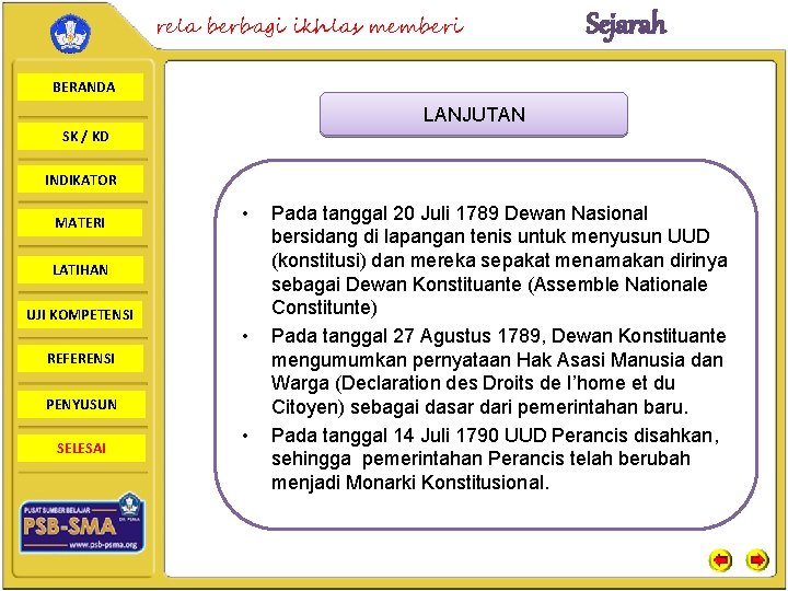 rela berbagi ikhlas memberi Sejarah BERANDA LANJUTAN SK / KD INDIKATOR MATERI • LATIHAN