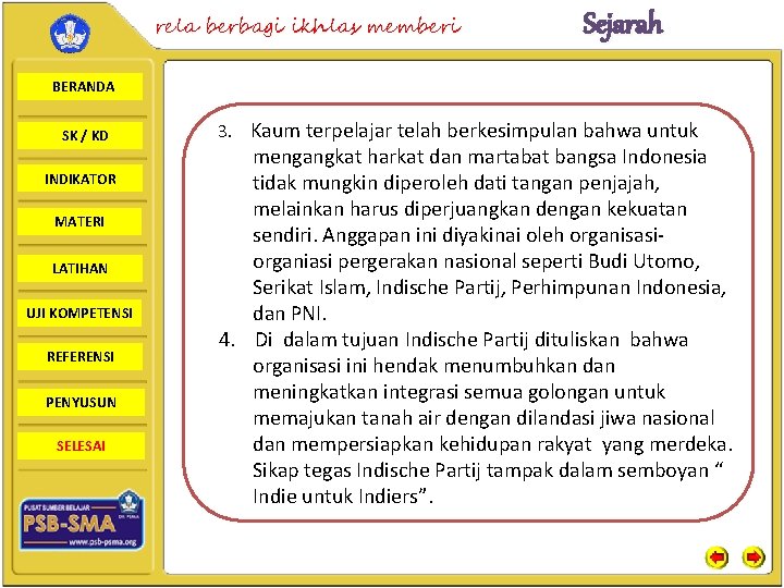 rela berbagi ikhlas memberi Sejarah BERANDA SK / KD INDIKATOR MATERI LATIHAN UJI KOMPETENSI