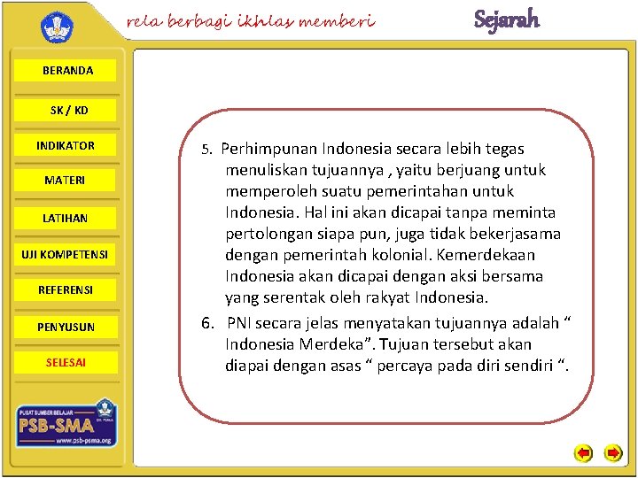 rela berbagi ikhlas memberi Sejarah BERANDA SK / KD INDIKATOR MATERI LATIHAN UJI KOMPETENSI