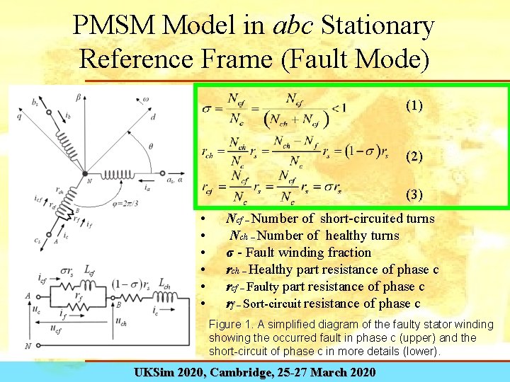 PMSM Model in abc Stationary Reference Frame (Fault Mode) (1) (2) (3) • •