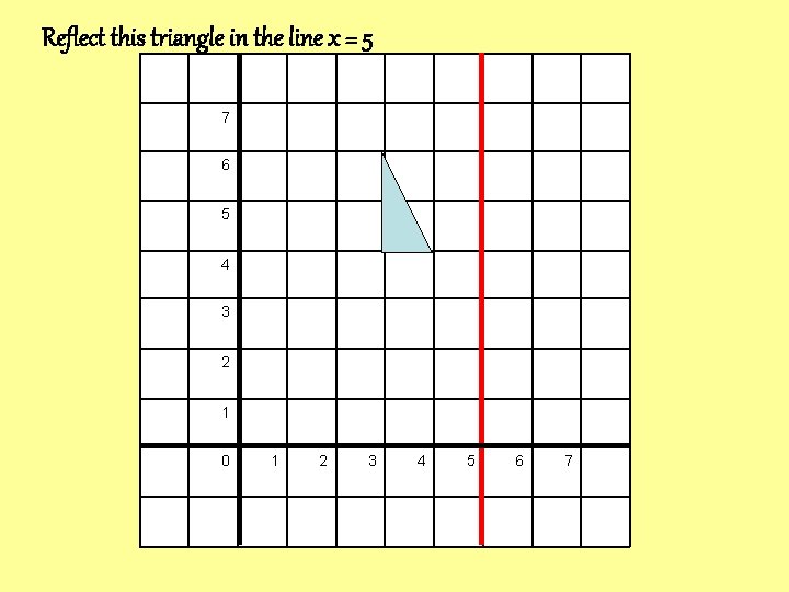 Reflect this triangle in the line x = 5 7 6 5 4 3