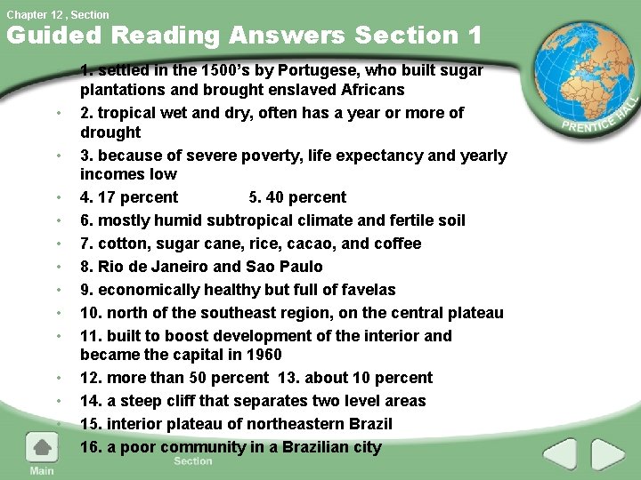 Chapter 12 , Section Guided Reading Answers Section 1 • • • • 1.