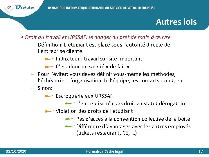 Autres lois • Droit du travail et URSSAF: le danger du prêt de main