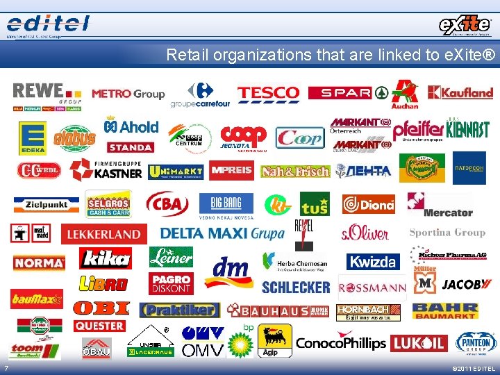 Retail organizations that are linked to e. Xite® 7 © 2011 EDITEL 
