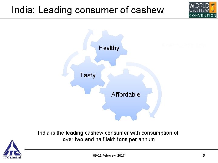 India: Leading consumer of cashew Healthy Tasty Affordable India is the leading cashew consumer