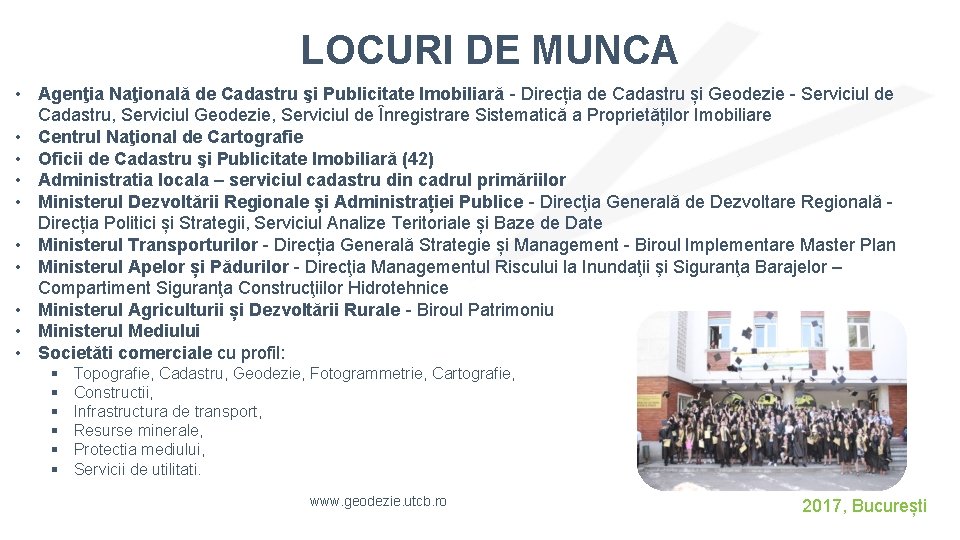 LOCURI DE MUNCA • Agenţia Naţională de Cadastru şi Publicitate Imobiliară - Direcția de LOCURI DE MUNCA • Agenţia Naţională de Cadastru şi Publicitate Imobiliară - Direcția de