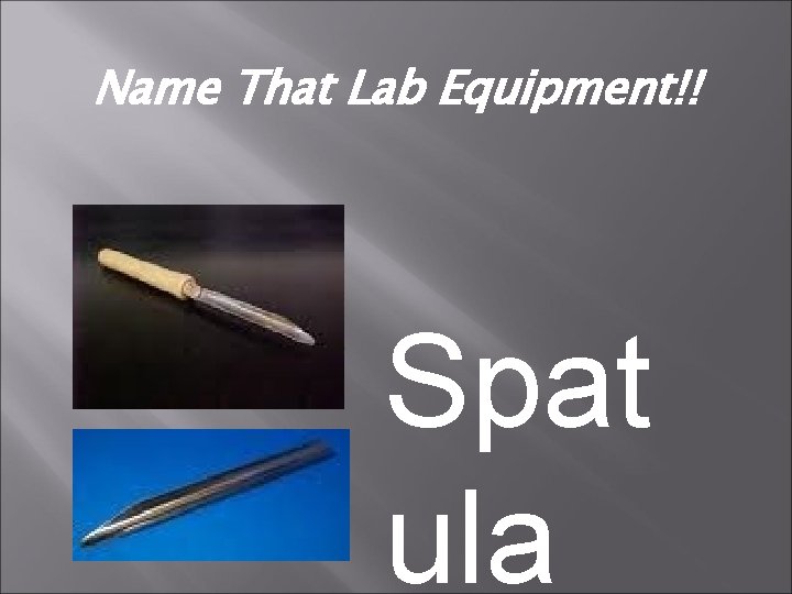 Name That Lab Equipment!! Spat ula 
