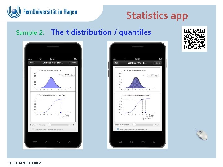 Statistics app Sample 2: 18 | Fern. Universität in Hagen The t distribution /