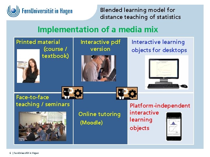 Blended learning model for distance teaching of statistics Implementation of a media mix Printed