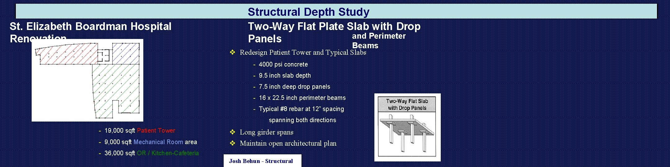 Structural Depth Study St. Elizabeth Boardman Hospital Renovation Two-Way Flat Plate Slab with Drop