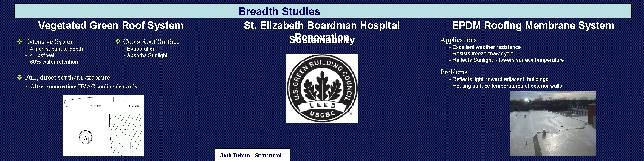 Breadth Studies Vegetated Green Roof System v Extensive System - 4 inch substrate depth