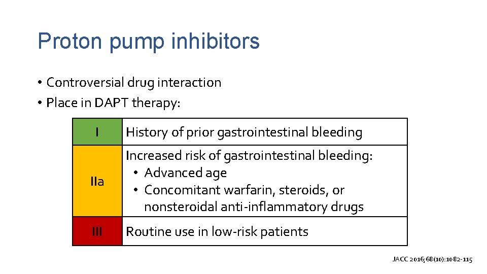 Proton pump inhibitors • Controversial drug interaction • Place in DAPT therapy: I History