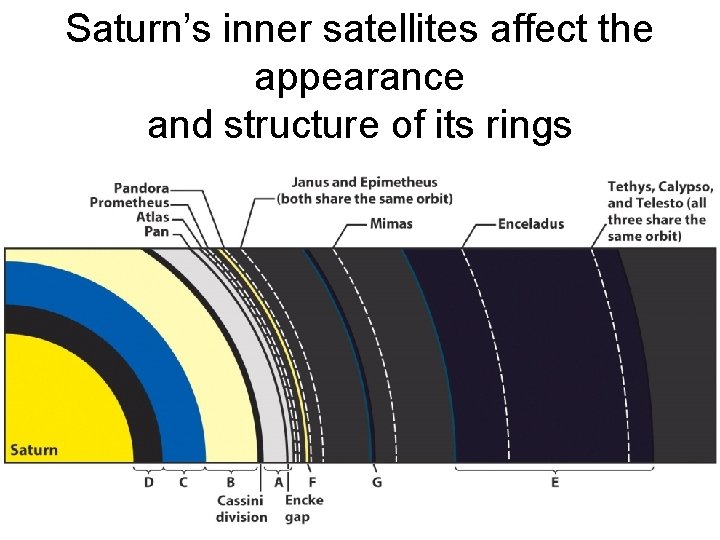 Saturn’s inner satellites affect the appearance and structure of its rings 